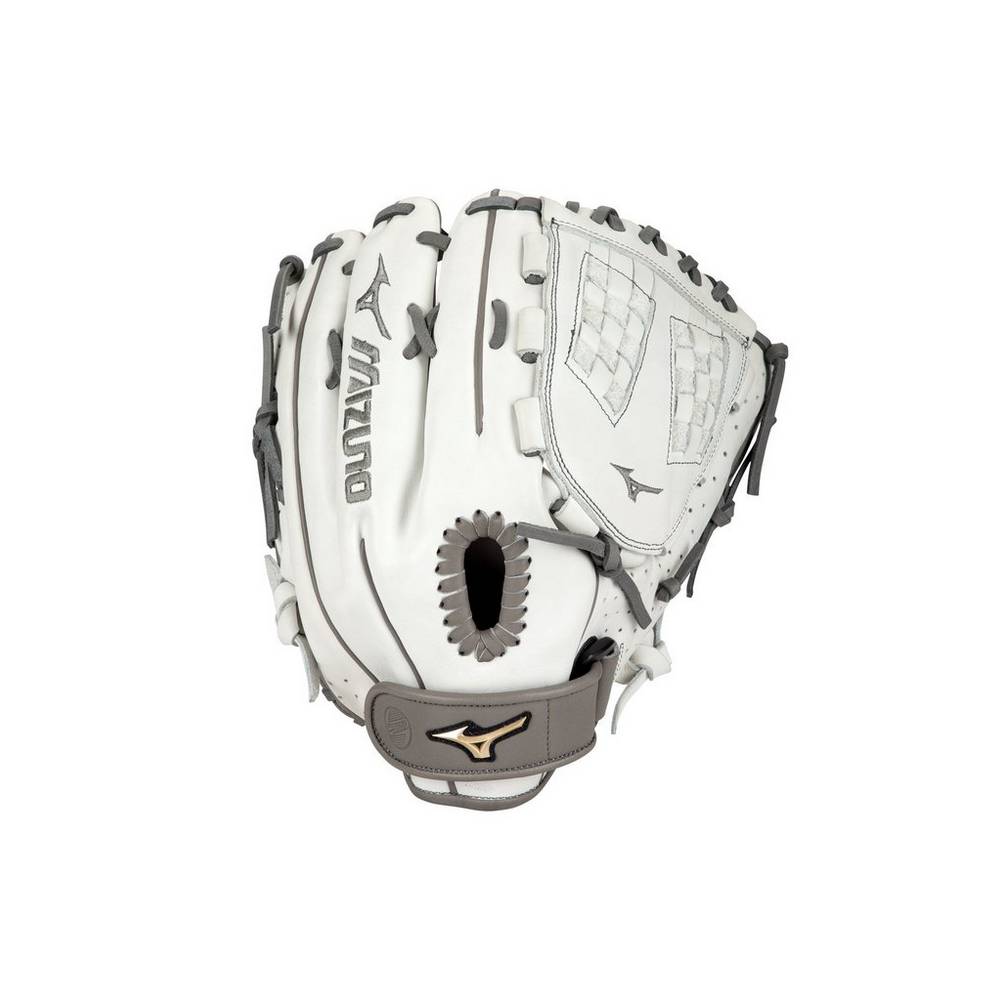 Luva Mizuno Softball Prime Elite Pitcher/Outfield Fastpitch 12.5" - Mulher - Branco/Cinzentas - LMGI